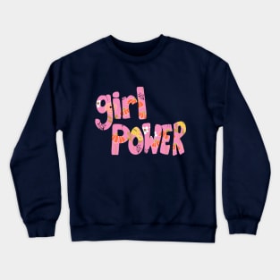 Girl Power Floral Pattern Lettering Crewneck Sweatshirt